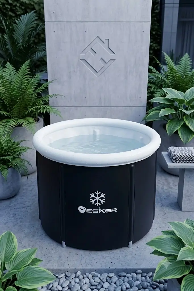BiohackTub Lab testing thermal insulation on 110-Gallon Oval Ice Bath Tub