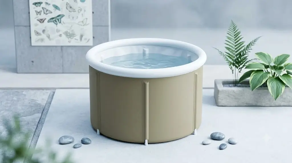BiohackTub Lab testing compact footprint on Homefilos Japanese Soaking Tub