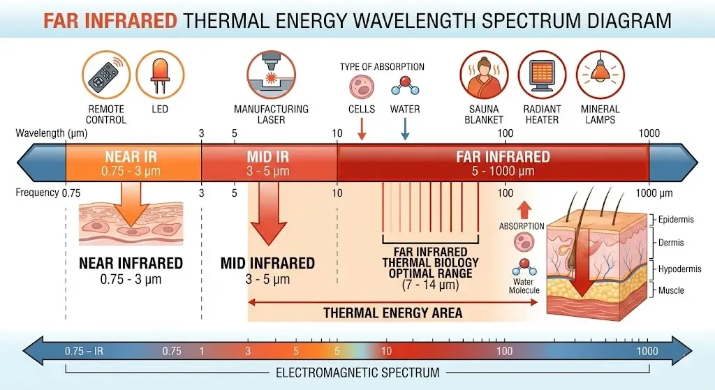 Far Infrared Thermal Energy Wavelength Spectrum Diagram