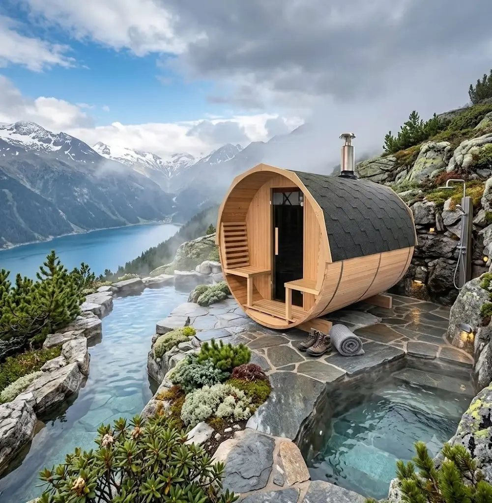 Breezestival Outdoor Barrel Sauna