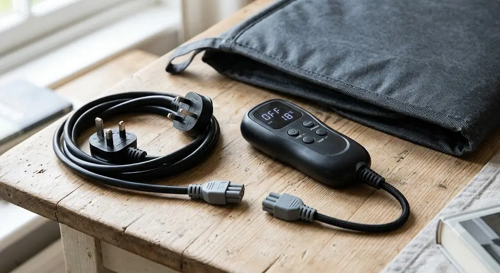 Infrared sauna blanket handheld controller and power cord disconnected